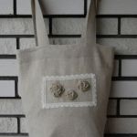 Lniana, rustykalna torba z "obrazem" - 