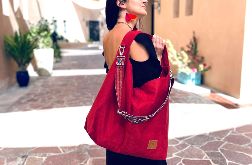 Duża torba worek "Mili Chic Mc7" - czerwona