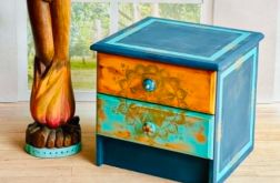 Ręcznie malowana szafka, mebel z duszą, mandala, ceramiczne uchwyty