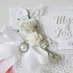 Ślubna elegancja - kartka ślubna w pudełku v5 - bial1a