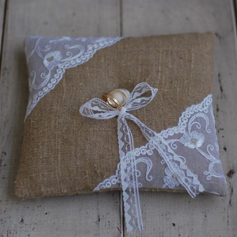 Lniana poduszka na obrączki