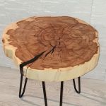Stolik kawowy plaster drewna klon żywica - 