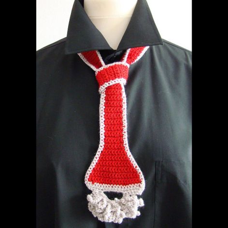 krawat damski dzianinowy czerwony