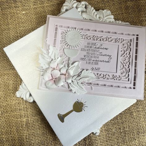 217,Kartka na Pierwszą Komunię dla dziewczynki z cytatem 