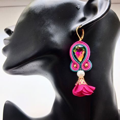 Hot Pink kolczyki sutasz