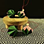 Bombka origami diament świąteczne motywy 4 sztuki - 2