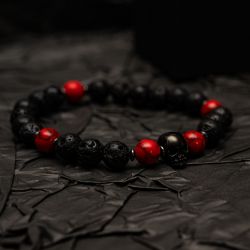 Męska bransoletka RED SKULL