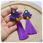 Kolczyki sutasz Bohou fiolet fioletowe - Boho