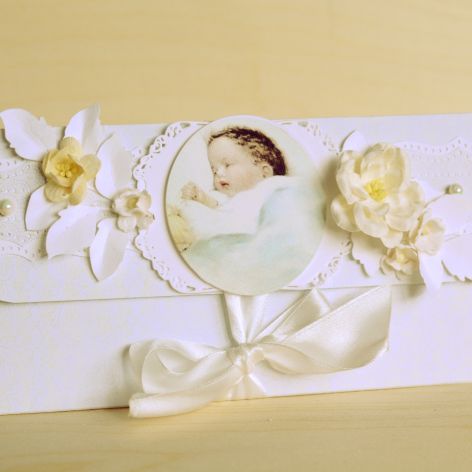 Kopertówka kartka chrzest urodziny, narodziny, zaproszenia