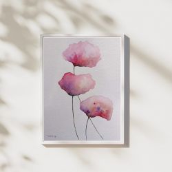 Kwiaty-akwarela formatu 32x24 cm .