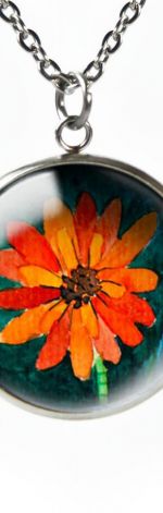 Orange flower naszyjnik z ilustracją