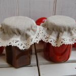 Małe, lniane kapturki na słoiki  - 