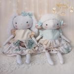 Króliczek Nela przytulanka miętowa sukienka - 