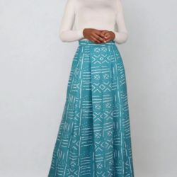 Spódnica maxi z ozdobnymi kontrafałdami