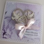 Personalizowana kartka na Ślub gołabki w sercu - Personalizowana kartka na Ślub gołabki w sercu