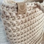 Torebka damska ecru ,na ramię, koszyk z sznurka  - 