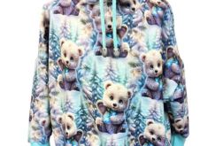 Bluza z kominem, zimowe misie oversize r.104/110