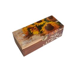 Słoneczniki szkatułka z trzema przegrodami