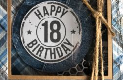 Męska kartka w pudełku! 18 lat!