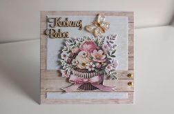 Kartka na Dzień Babci z kwiatami 2