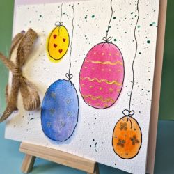 Kartka okolicznościowa malowana na Wielkanoc 