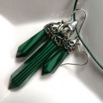 Malachit zielony, piękny zestaw biżuterii - 