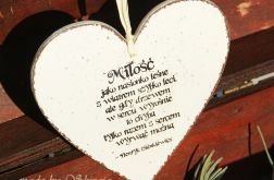 serce drewniane z cytatem H. Sienkiewicza