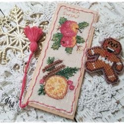 Ręcznie haftowana świąteczna zakładka do książki - Magia Świąt