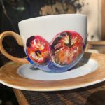 Porcelanowa filiżanka ręcznie malowana Owoce - 
