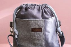 Szara torebka listonoszka z kominem patchwork