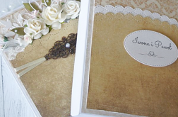 Kartka ślubna w pięknych brązach