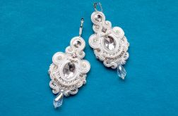 Kolczyki Łamana biel & Kryształy