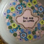 Ręcznie malowany talerz półmisek patera LOVED - prezent na imieniny