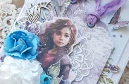 Kartka z dziewczynką i tagiem