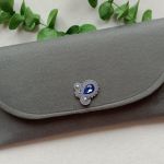 Szara siwa kopertówka na przyjęcie wesele - torebka na komunię