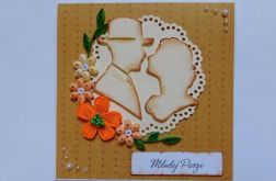 Kartka ślubna para quilling