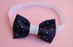 Opaska niemowlęca - Granatowa w kropeczki