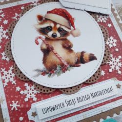 Kartka świąteczna z uroczym szopem