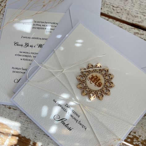 Stylowe zaproszenia komunijne na komunię z personalizacją