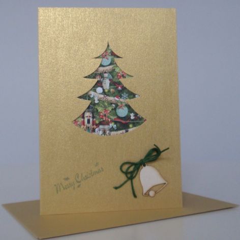 Kartka Boże Narodzenie Zielona Choinka