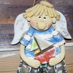 Będę marynarzem - anioł prezent, na szczęcie, z masy solnej, rękodzieło - 