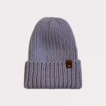 Wełniana czapka z wywinięciem - jasna lila - Gruba wełniana czapka oversize z bardzo szerokim wywinięciem - jasna lila