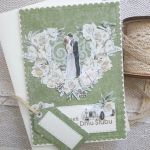Kartka ślubna z kwiatowym sercem - Kartka z kopertą i etykietką ze sznureczkiem