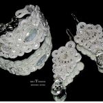 kolczyki i bransoletka ślubna sutasz - 