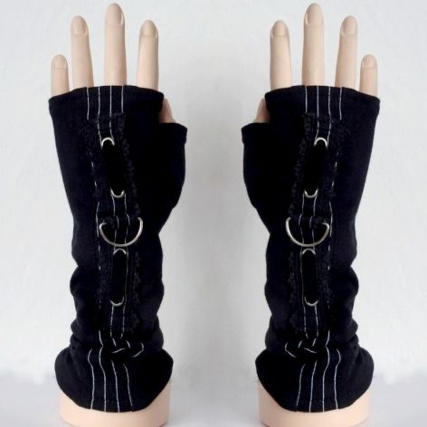 Rękawiczki czarne gotyckie