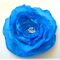 Broszka kwiat do włosów - Róża niebieska