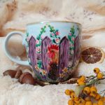 Unikalny nostalgiczny ręcznie malowany kubek 480 ml. - ręcznie malowane