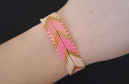 Elegancka Różowa Bransoletka z Koralików