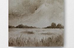 Pejzaż-akwarela formatu- 20/20 cm .