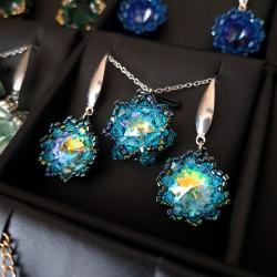 Turkusowy Komplet Biżuterii "Crystal Zircon"